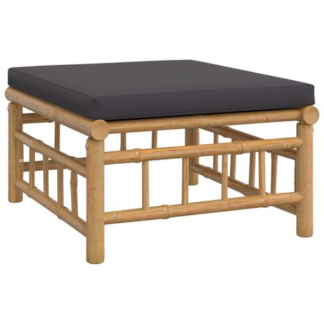 3-delige Loungeset met kussens bamboe donkergrijs 5