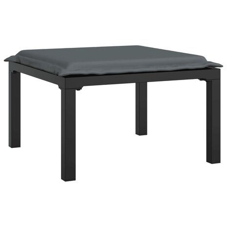 4-delige Loungeset poly rattan zwart en grijs 6