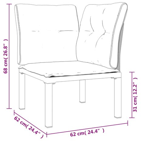 4-delige Loungeset poly rattan zwart en grijs 11