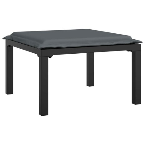 4-delige Loungeset poly rattan zwart en grijs 6