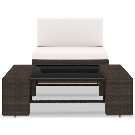 2-delige Loungeset poly rattan bruin 2