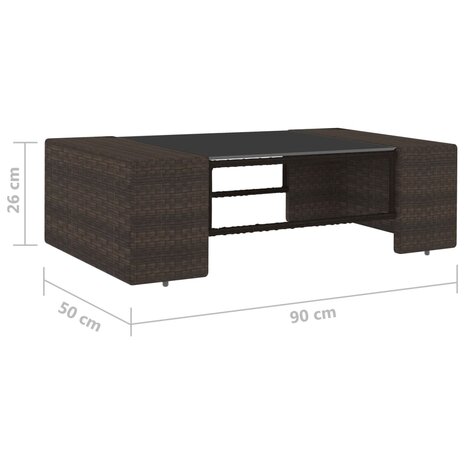 2-delige Loungeset poly rattan bruin 11