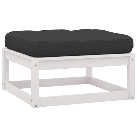 2-delige Loungeset met kussens massief grenenhout wit 7