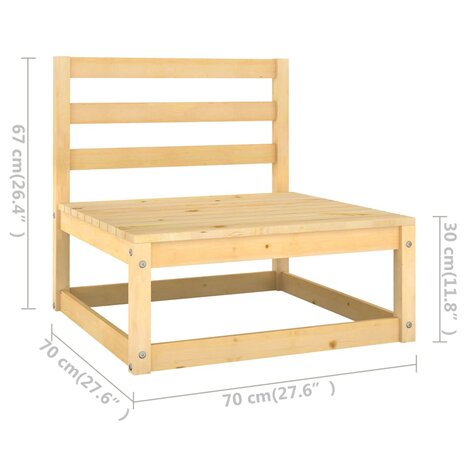 2-delige Loungeset met kussens massief grenenhout 8