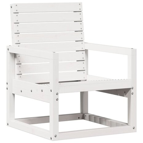 3-delige Loungeset massief grenenhout wit 4