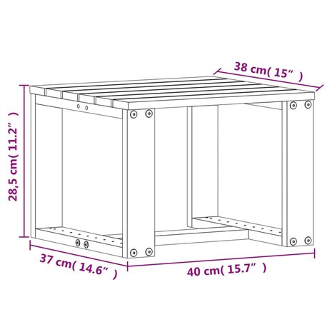3-delige Loungeset massief grenenhout wit 11