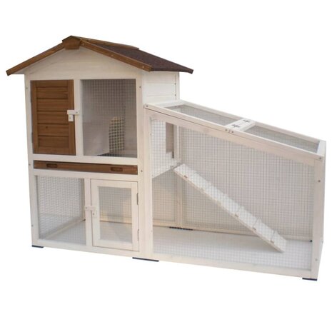 @Pet Konijnenhok Tommy 140x65x100 cm wit en bruin 20072 1