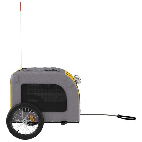 Hondenfietstrailer oxfordstof en ijzer geel en grijs 6