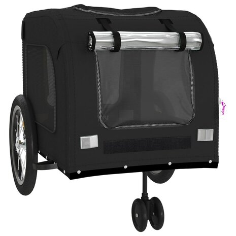 Hondenfietstrailer oxford stof en ijzer zwart 5