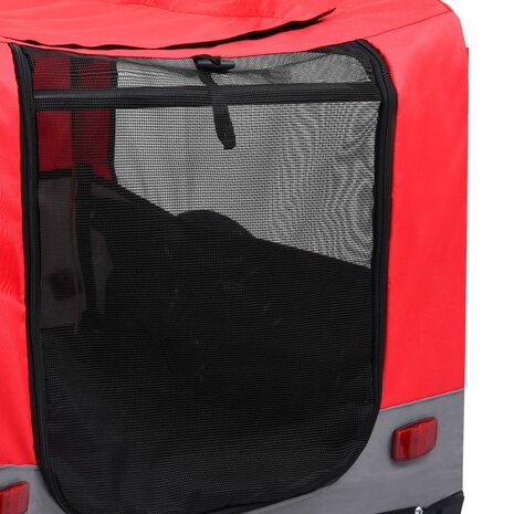 Fietstrailer en hondenwagen 2-in-1 rood en grijs 8
