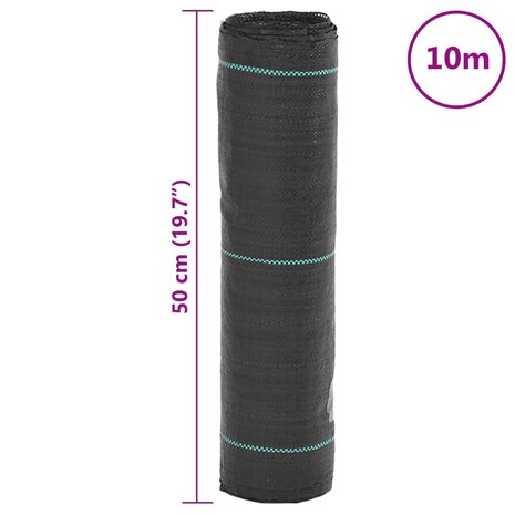 Worteldoek 0,5x10 m polypropeen zwart 8
