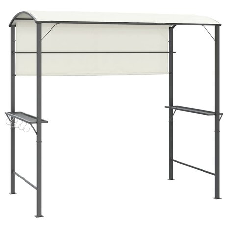 Prieel met dak 220x110x200 cm crèmekleurig 2