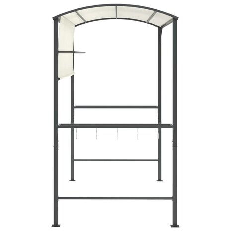 Prieel met dak 220x110x200 cm crèmekleurig 4