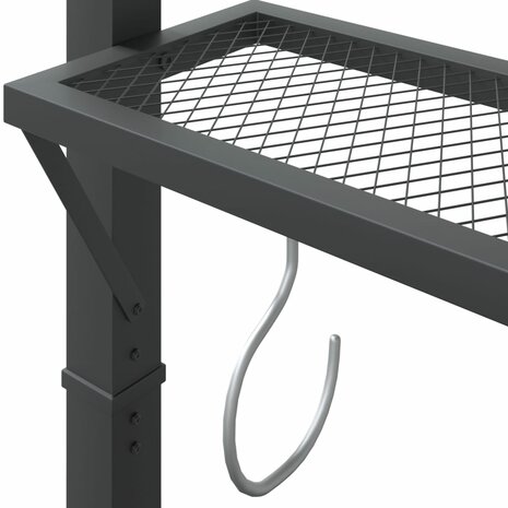 Prieel met dak 220x110x200 cm crèmekleurig 6