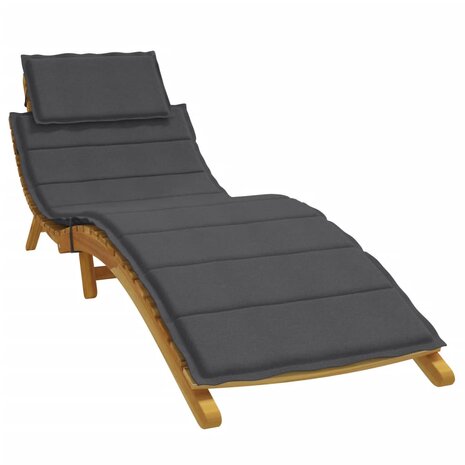 Ligbedkussen 186x58x3 cm stof gemêleerd antracietkleurig 1