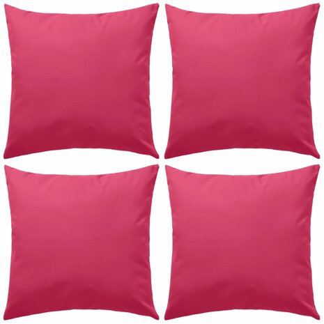 Buitenkussens 45x45 cm roze 4 st 1