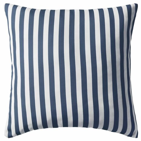 Buitenkussens 45x45 cm gestreept marineblauw 2 st 2