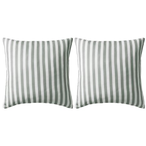 Buitenkussens 45x45 cm gestreept grijs 2 st 1