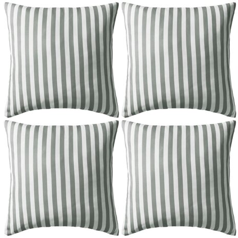 Buitenkussens 45x45 cm gestreept grijs 4 st 1