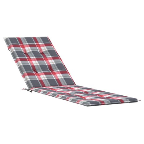 Terrasstoelkussen ruitpatroon (75+105)x50x4 cm rood 2