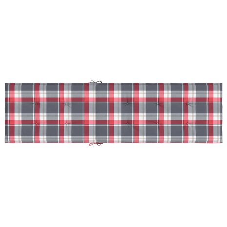 Terrasstoelkussen ruitpatroon (75+105)x50x4 cm rood 5