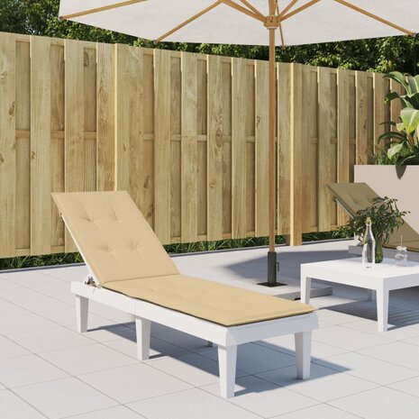 Terrasstoelkussen (75+105)x50x3 cm stof gemêleerd beige 3
