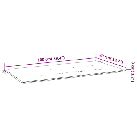 Tuinbankkussen 100x50x3 cm oxford stof bladpatroon 7