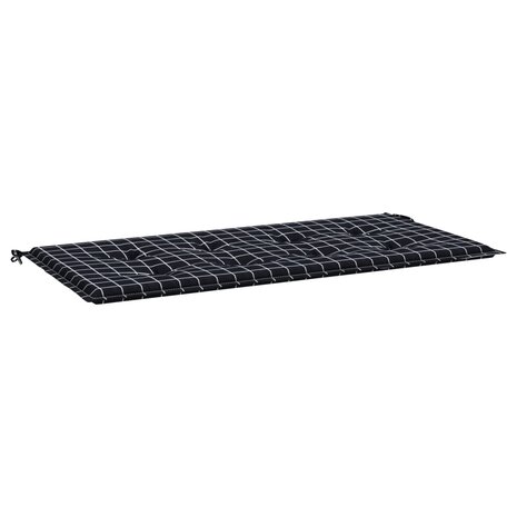 Tuinbankkussen ruitpatroon 120x50x3 cm oxford stof zwart 2