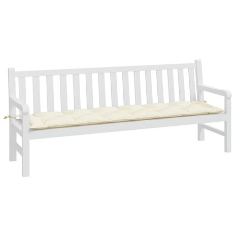 Tuinbankkussen 200x50x7 cm oxford stof crèmekleurig 3