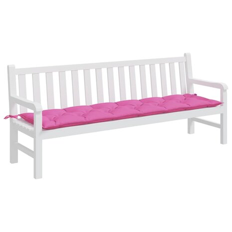 Tuinbankkussen 200x50x7 cm stof roze 3