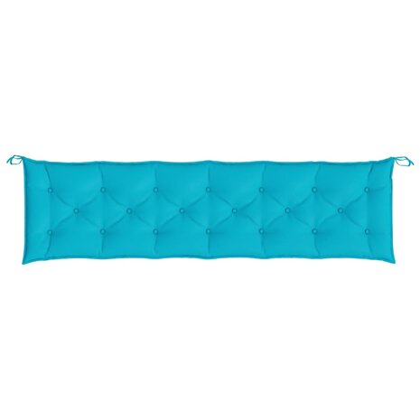 Tuinbankkussen 200x50x7 cm stof turquoise 4
