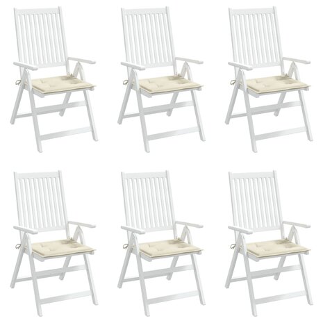 Tuinstoelkussens 6 st 40x40x3 cm oxford stof crèmekleurig 4