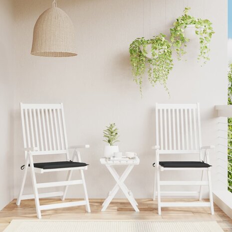 Tuinstoelkussens 2 st 40x40x3 cm oxford stof zwart 1