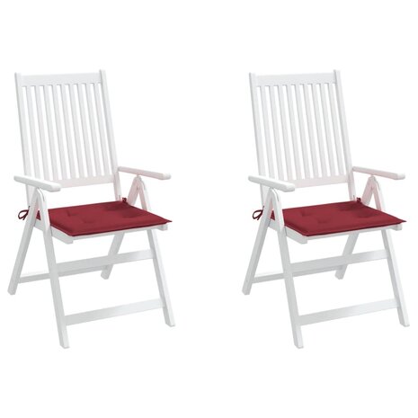 Tuinstoelkussens 2 st 40x40x3 cm oxford stof wijnrood 4