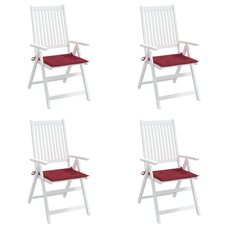 Tuinstoelkussens 4 st 40x40x3 cm oxford stof wijnrood 4