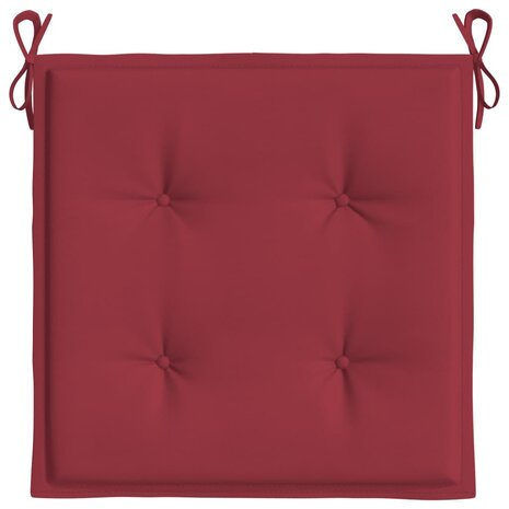 Tuinstoelkussens 4 st 40x40x3 cm oxford stof wijnrood 5