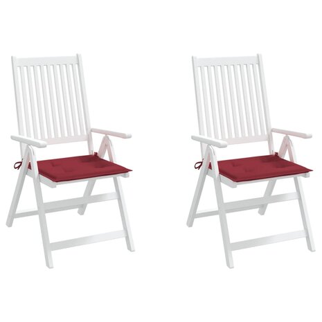 Tuinstoelkussens 2 st 50x50x3 cm oxford stof wijnrood 4