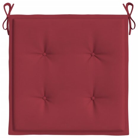 Tuinstoelkussens 2 st 50x50x3 cm oxford stof wijnrood 5