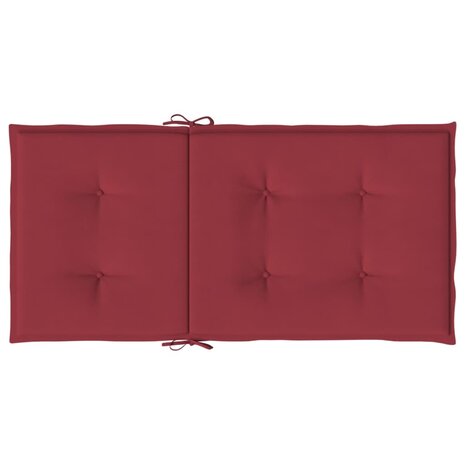 Tuinstoelkussens 2 st 100x50x3 cm oxford stof wijnrood 6