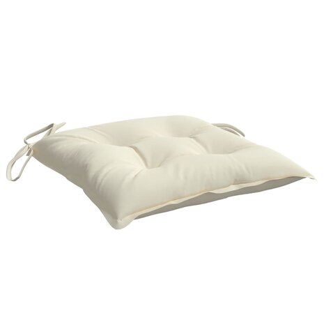 Stoelkussens 2 st 40x40x7 cm stof crèmewit 4