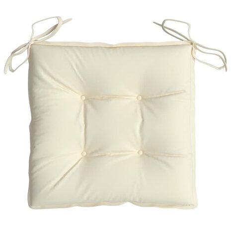 Stoelkussens 2 st 40x40x7 cm stof crèmewit 5