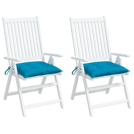 Stoelkussens 2 st 40x40x7 cm oxford stof lichtblauw 3