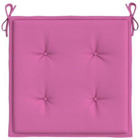 Tuinstoelkussens 2 st 40x40x3 cm stof roze 5