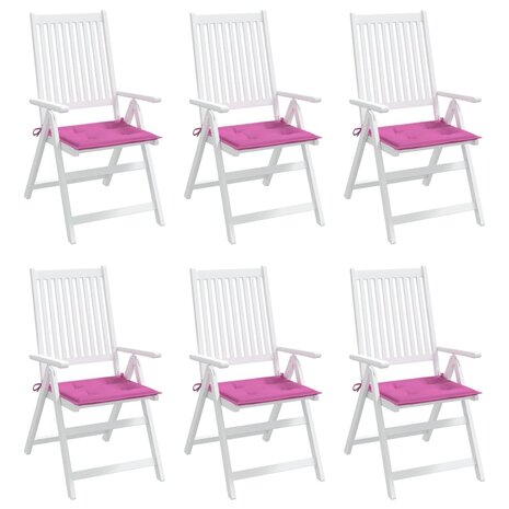 Tuinstoelkussens 6 st 40x40x3 cm stof roze 3