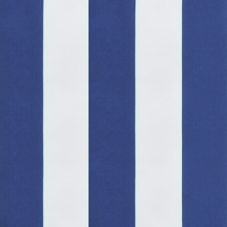 Tuinstoelkussens 4 st gestreept 50x50x3 cm stof wit en blauw 7