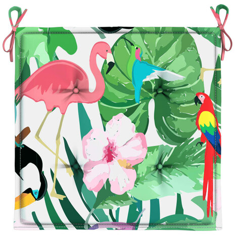 Tuinstoelkussens 4 st 50x50x3 cm stof meerkleurig 5