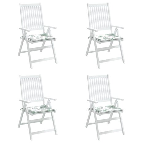 Tuinstoelkussens 4 st bladpatroon 50x50x3 cm stof 3