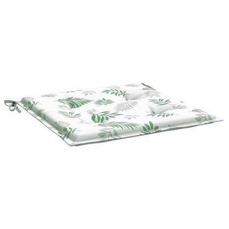 Tuinstoelkussens 4 st bladpatroon 50x50x3 cm stof 4