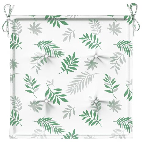 Tuinstoelkussens 4 st bladpatroon 50x50x3 cm stof 5