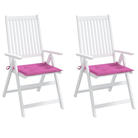 Tuinstoelkussens 2 st 50x50x3 cm stof roze 3